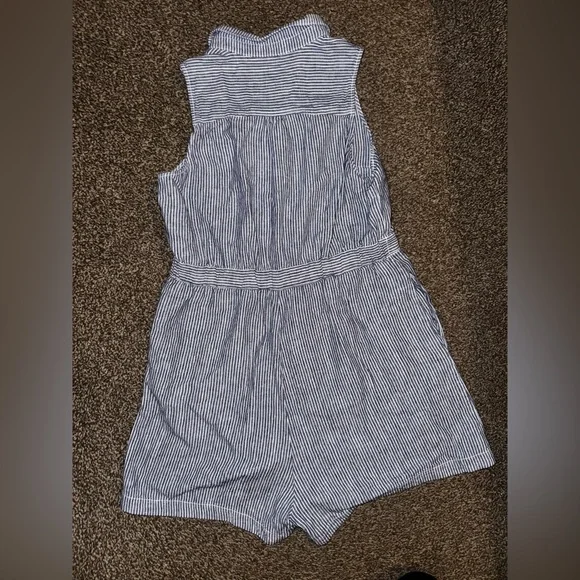 Anthropologie Blue Striped Jumpsuit - Picture 6 of 8